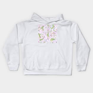 White pink lilies Kids Hoodie